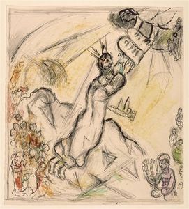 Marc Chagall - Moses receiving the Tablets of Law