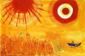 Marc Chagall - A wheatfield on a summer-s afternoon