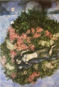 Marc Chagall - Lovers in the Lilacs