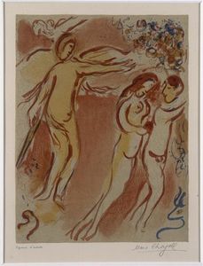Marc Chagall - Adam and Eve expelled from Paradise Land