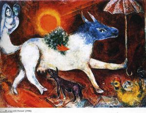 Marc Chagall - Cow with Parasol