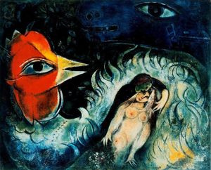 Marc Chagall - The rooster in love