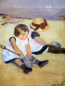 Mary Stevenson Cassatt - Children Playing On The Beach