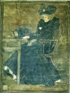 Maurice Brazil Prendergast - Seated Woman in Blue (also known as At the Cafe)