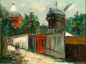 Maurice Utrillo - Moulin de la Galette and Sacre-Coeur