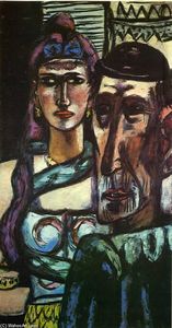 Max Beckmann - Two Circus Artists or Snake Charmer and Clown