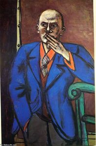 Max Beckmann - Self-Portrait in Blue Jacket