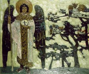 Nicholas Roerich - Archangel (Study to --Treasures of angels--)