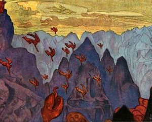 Nicholas Roerich - Study --Cry of the serpent--