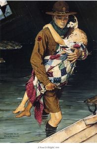 Norman Rockwell - A Scout Is Helpful