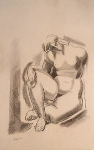 Alexander Porfiryevich Archipenko - Seated Female Nude with Left Leg Bent