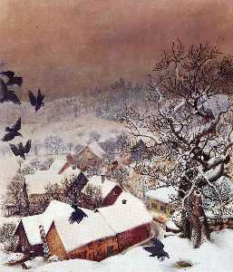 Otto Dix - Randegg in the snow with ravens