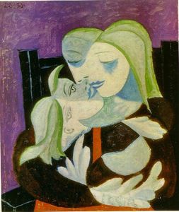  Artwork Replica Mother and child (Marie-Therese and Maya), 1938 by Pablo Picasso (Inspired By) (1881-1973, Spain) | WahooArt.com