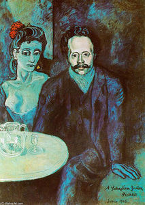 Pablo Picasso - S. Junyer-Vidal with woman beside him