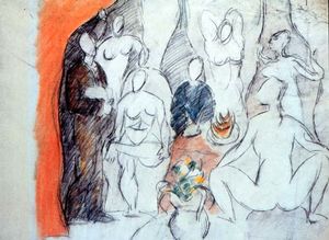 Pablo Picasso - The girls of Avignon (study)
