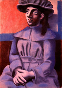 Pablo Picasso - Girl in a hat with her arms crossed