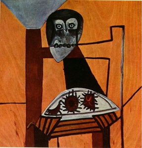 Pablo Picasso - Owl on a chair and sea urchins