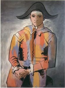 Pablo Picasso - Harlequin with his hands crossed (Jacinto Salvado)
