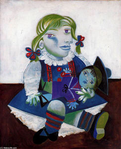 Pablo Picasso - Portrait of Maya with her doll