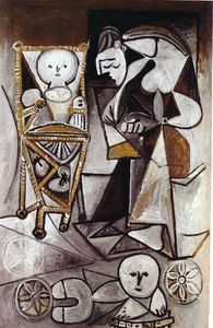 Pablo Picasso - Drawing woman surrounded by her children