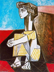 Pablo Picasso - Portrait of Jacqueline Roque with her hands crossed