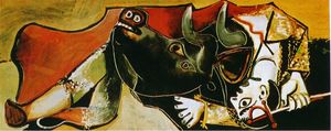 Pablo Picasso - Bullfighting Scene (The torero is raised)