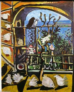 Pablo Picasso - Studio (Pigeons) (Velazquez)