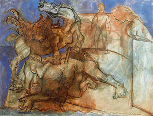 Pablo Picasso - Minotaur is wounded, horse and personages
