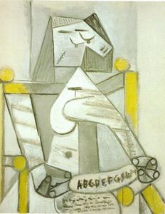 Pablo Picasso - Seated woman with spelling book