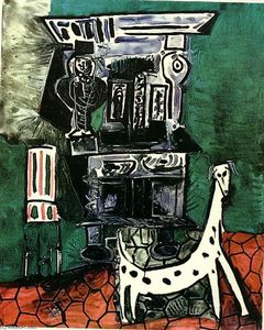 Pablo Picasso - Buffet Henry II and armchair with dog