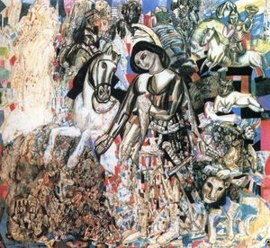 Pavel Filonov - Untitled (St. George the Victorious)