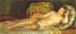 Pierre-Auguste Renoir - Nude reclining on cushions