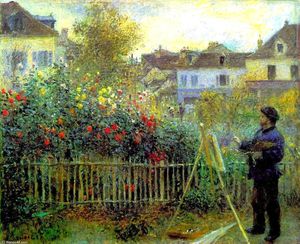 Pierre-Auguste Renoir - Monet painting in his garden at Argenteuil