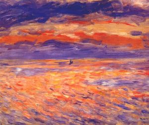  Museum Art Reproductions Sunset at sea, 1879 by Pierre-Auguste Renoir (1841-1919, France) | WahooArt.com