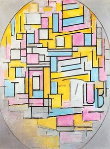 Piet Mondrian - Composition with Oval in Color Planes II