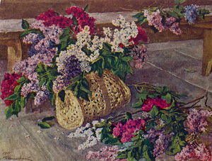 Pyotr Konchalovsky - Lilacs in a purse on the floor