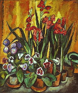 Pyotr Konchalovsky - Still life with red gladioli