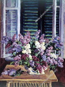 Pyotr Konchalovsky - Still Life. Lilac against the green shutters.