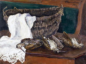 Pyotr Konchalovsky - Still life with basket and woodcock