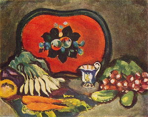 Pyotr Konchalovsky - Still Life. Tray and vegetables.