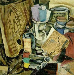Pyotr Konchalovsky - Still Life. The palette and paint.
