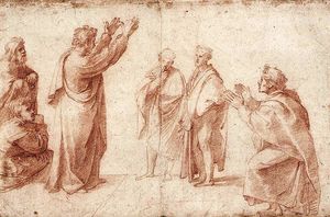 Raphael (Raffaello Sanzio Da Urbino) - Study for St. Paul Preaching in Athens