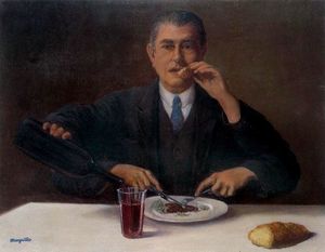 Rene Magritte - The magician (Self-portrait with four arms)