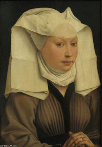 Rogier Van Der Weyden - Portrait of a Young Woman in a Pinned Hat