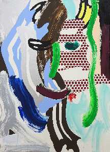 Roy Lichtenstein - Face (green nose)