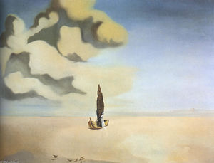Salvador Dali - Figure and Drapery in a Landscape