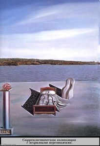 Salvador Dali - Surrealist Composition with Invisible Characters