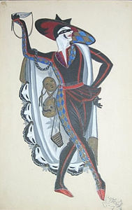 Sergey Yurievich Sudeikin - Costume design for --Venetian madmen-- - Harlequin