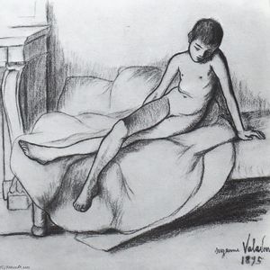 Suzanne Valadon - Utrillo Nude Sitting on a Couch