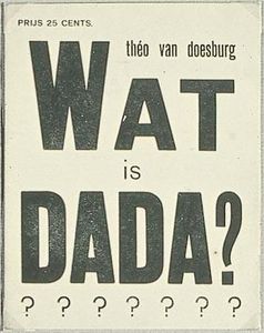 Theo Van Doesburg - Cover of --What is dada--